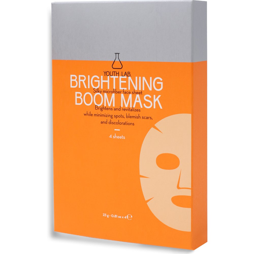 Youth Lab Brightening Silky Microfiber Boom Face Mask Υφασμάτινη Μάσκα Προσώπου Λάμψης & Αναζωογόνησης 4 Τεμάχια