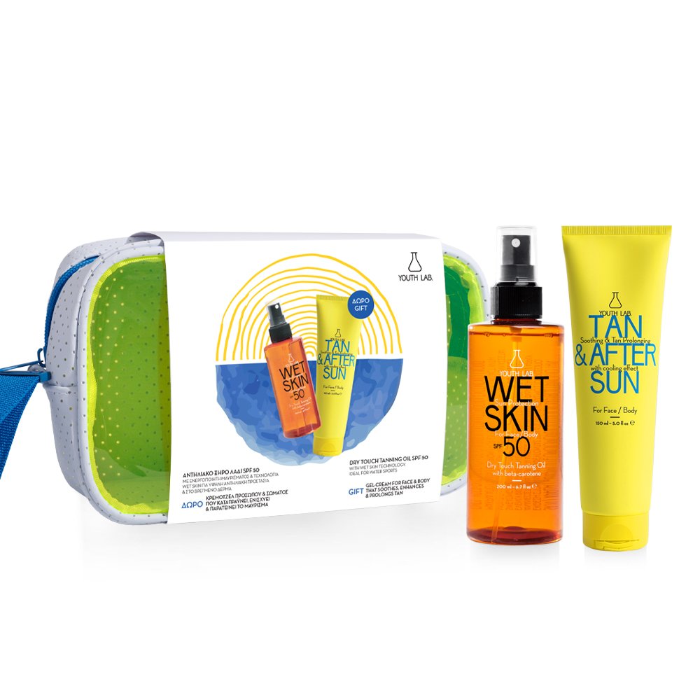 Youth Lab Πακέτο Προσφοράς Wet Skin Spf50 Dry Touch Face, Body Tanning