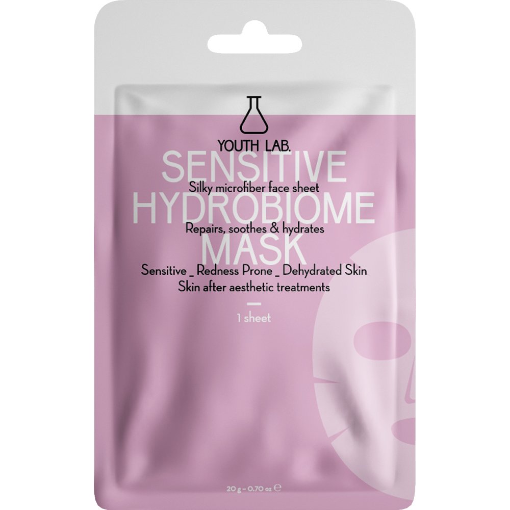 Youth Lab. Youth Lab Sensitive Hydrobiome Mask Καταπραϋντική Υφασμάτινη Μάσκα Προσώπου για Ενυδάτωση του Ευαίσθητου Δέρματος, με Σημάδια Αφυδάτωσης & Ερεθισμού 1 Τεμάχιο