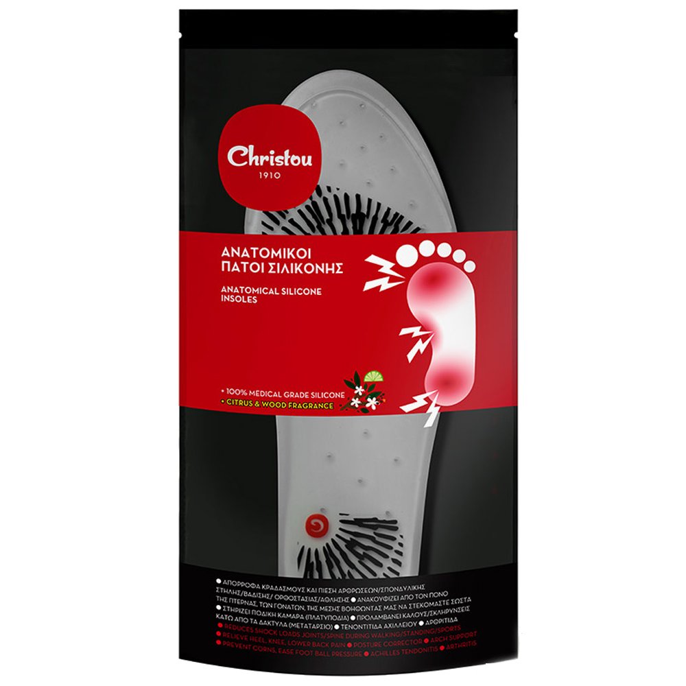 Christou 1910 Christou Anatomical Silicone Insoles with Citrus & Wood Fragrance CH-008 Ανατομικοί Πάτοι Σιλικόνης με Άρωμα 1 Ζευγάρι Νο 39-40