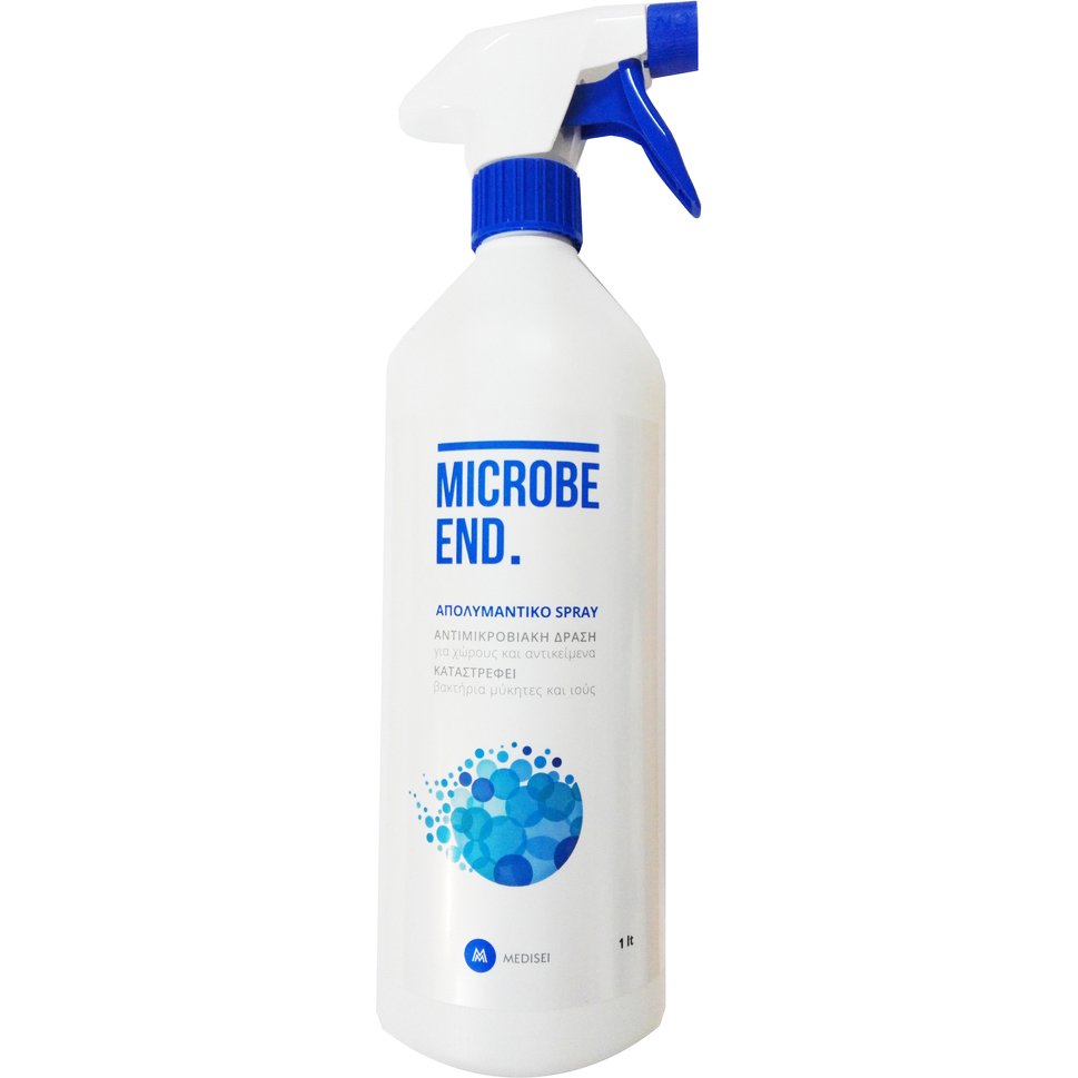 Medisei Microbe End Spray Απολυμαντικό με Αντιμικροβιακή Δράση για Χώρους και Αντικείμενα 1Lt