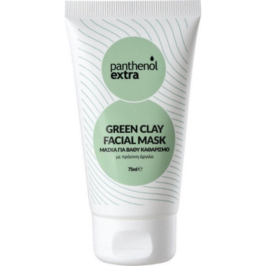 Medisei Panthenol Extra Green Clay Facial Mask Μάσκα Προσώπου για Βαθύ Καθαρισμό με Πράσινο Άργιλο 75ml