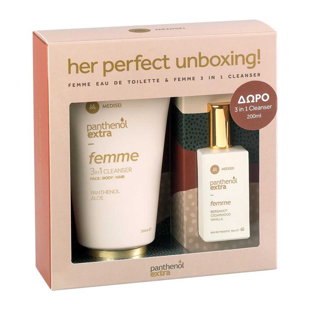 Medisei Panthenol Extra Promo Femme Eau de Toilette 50ml & Δώρο Panthenol Extra Femme 3 in 1 Cleanser 200ml