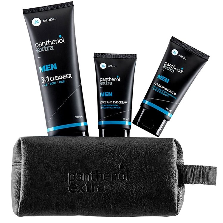 Medisei Panthenol Extra Promo Men Face&Eye Cream 75ml & After Shave Balm & 75ml & 3in1 Cleanser Face Body Hair 200ml & Νεσεσερ