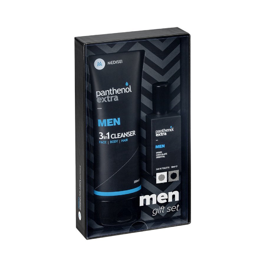 Medisei Gift Set Panthenol Extra Men 3 in 1 Cleanser 200ml & Eau De Toilette 50ml