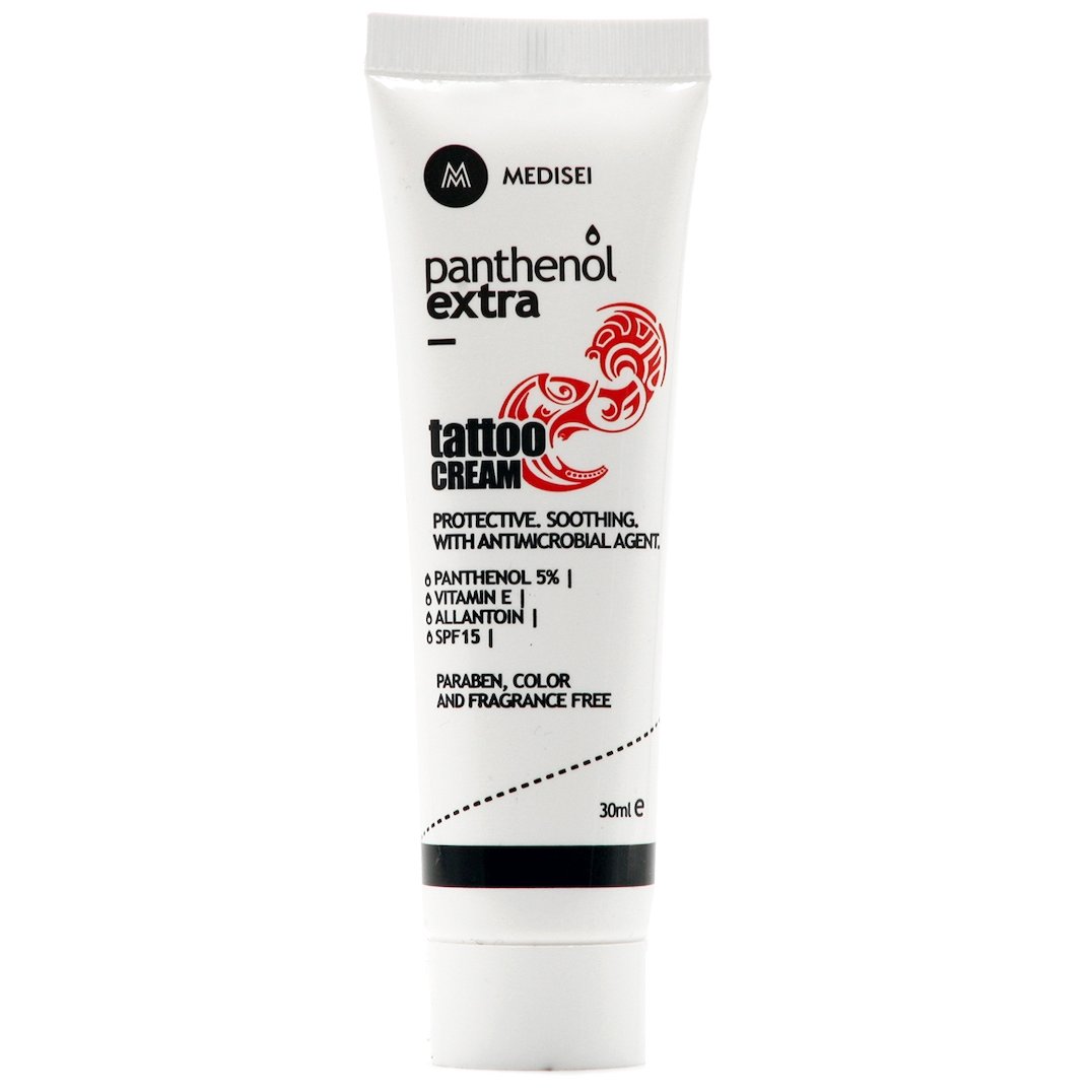 Medisei Panthenol Extra Protective & Soothing Tattoo Cream Spf15 Προστατευτική & Καταπραϋντική Κρέμα Χαμηλής Αντηλιακής Προστασίας για Τατουάζ, με Αντιμικροβιακό Παράγοντα 30ml