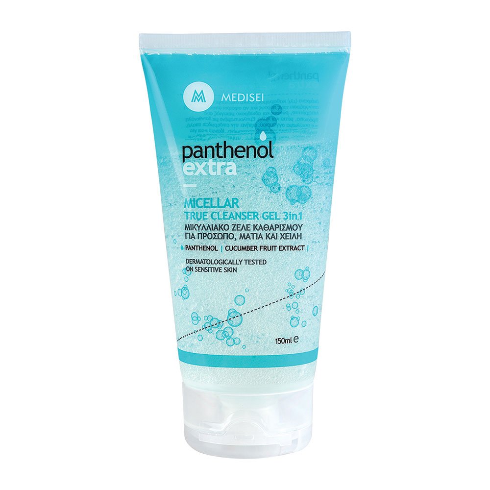 Medisei Panthenol Extra Micellar True Cleanser Gel 3 in 1 Μικυλλιακό Ζελέ Καθαρισμού για Πρόσωπο, Μάτια & Χείλη 150ml