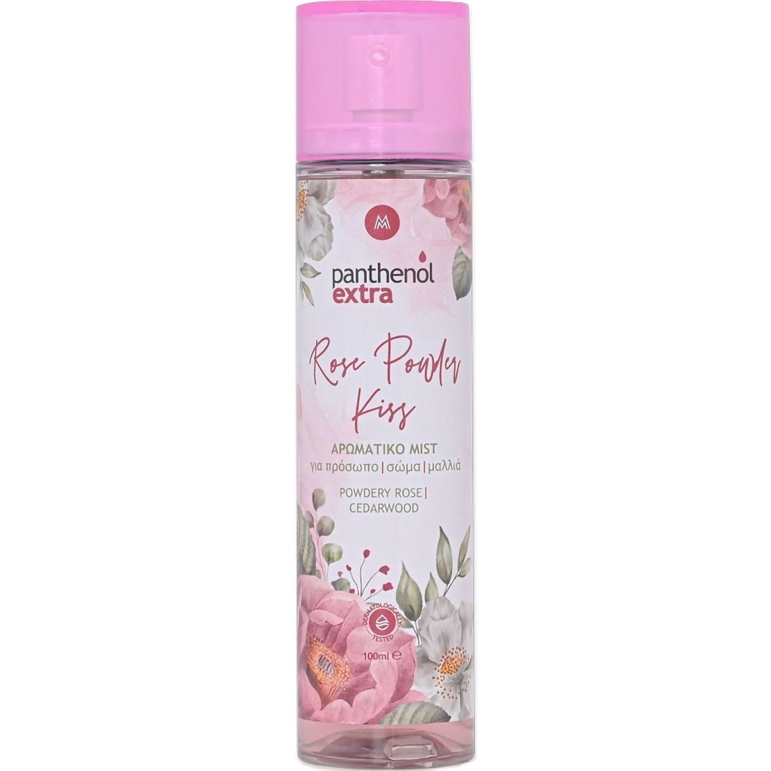 Medisei Panthenol Extra Mist Rose Powder Kiss for Face, Body & Hair Αρωματικό Mist για Πρόσωπο, Σώμα & Μαλλιά με Άρωμα Πούδρας 100ml