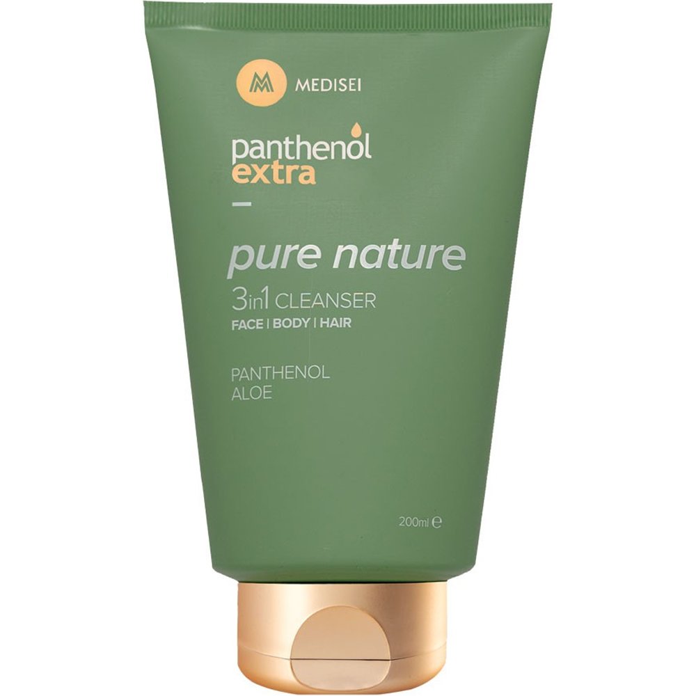 Medisei Panthenol Extra Pure Nature 3In1 Cleanser Ενυδατικό Καθαριστικό για Πρόσωπο, Σώμα & Μαλλιά με Φρουτώδεις Νότες 200ml