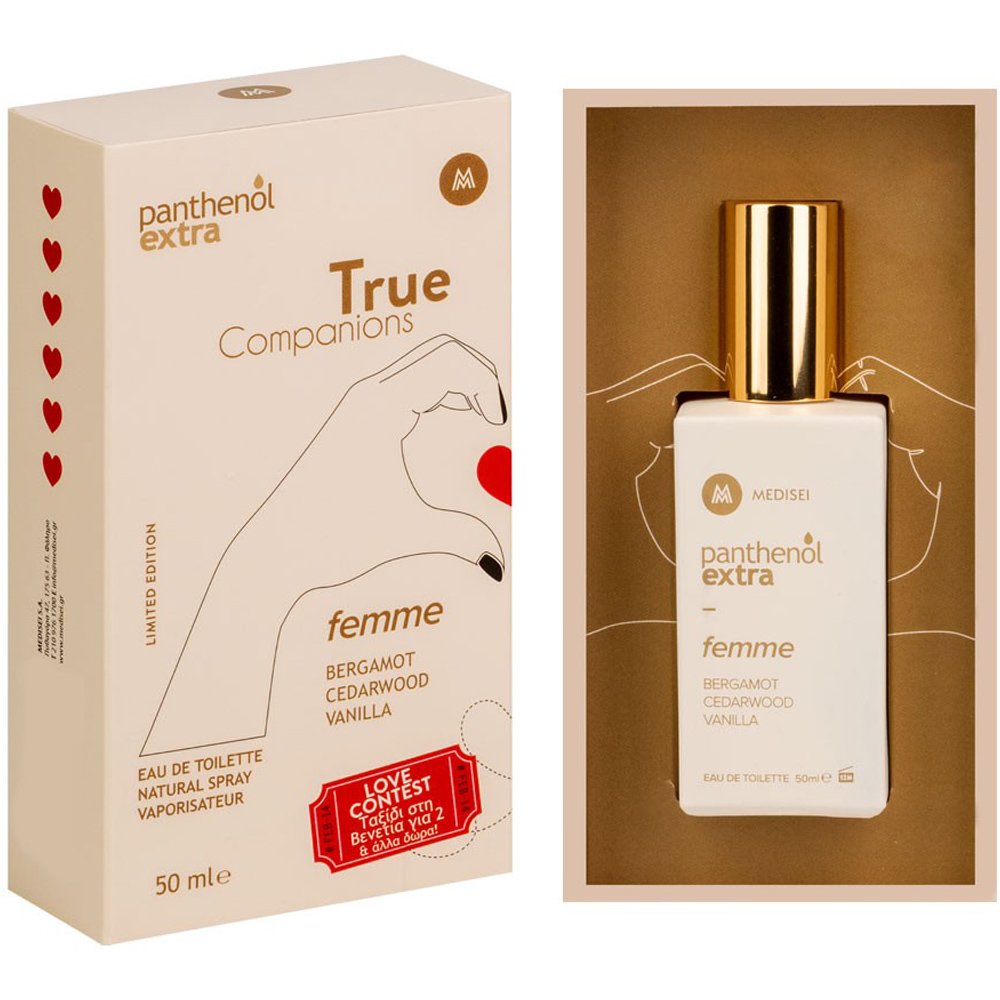 Medisei Medisei Panthenol Extra True Companions Femme Eau de Toilette Γυναικείο Άρωμα με Νότες Περγαμόντου, Κέδρου & Βανίλιας 50ml