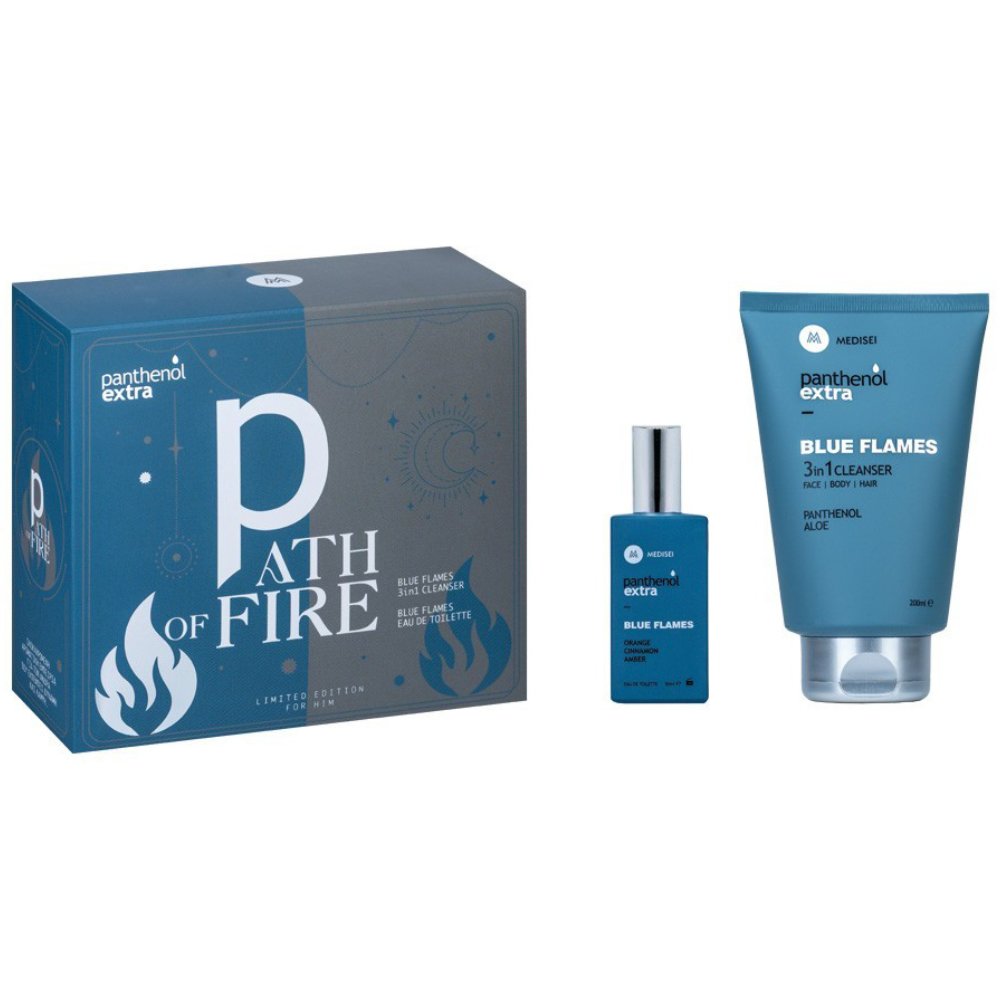 Medisei Promo Panthenol Extra Blue Flames Eau de Toilette 50ml & 3in1 Cleanser 200ml