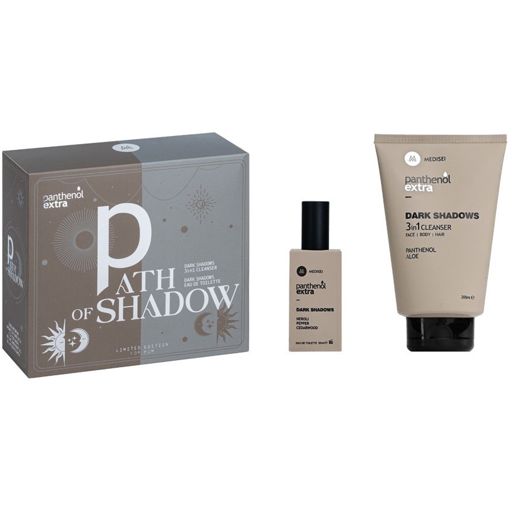 Medisei Promo Panthenol Extra Dark Shadows Eau De Toilette 50ml & 3in1 Cleanser 200ml