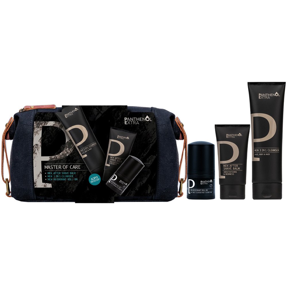Medisei Panthenol Extra Promo Men After Shave Balm 75ml & Men 3in1 Cleanser 200ml & Deodorant Roll-On 50ml & Δώρο Νεσεσέρ 1 Τεμάχιο