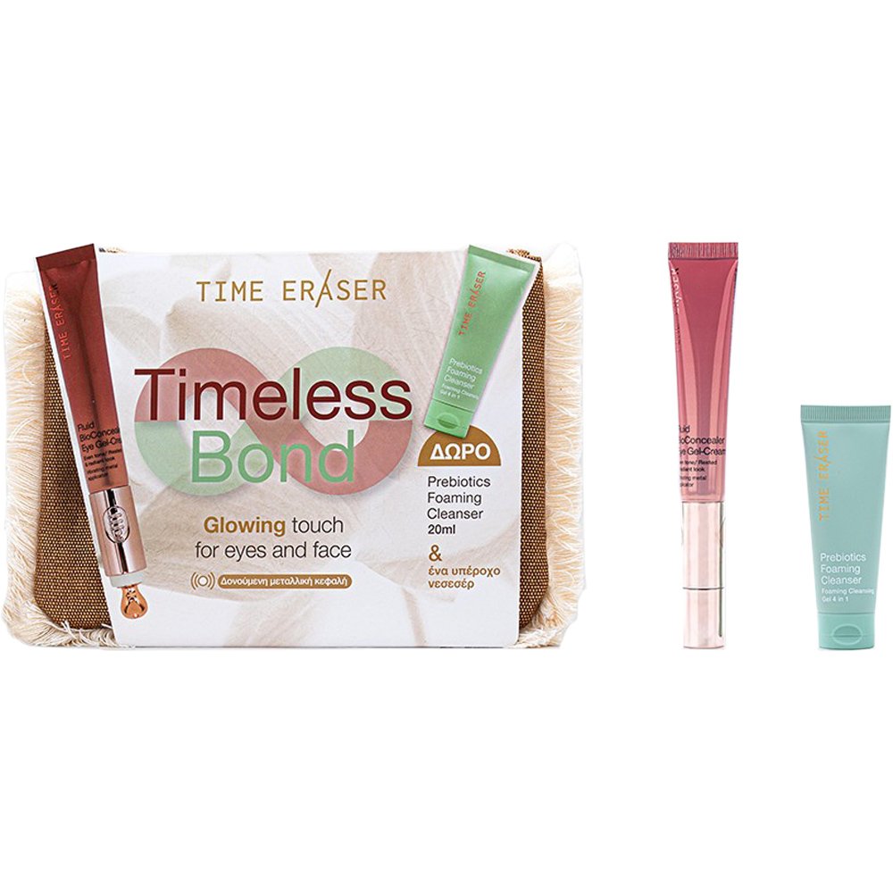 Medisei Promo Time Eraser Fluid BioConcealer Eye Gel-Cream 20ml & Prebiotics Foaming Cleanser 20ml & Δώρο Νεσεσέρ 1 Τεμάχιο