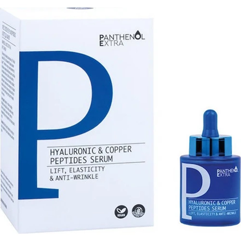 Medisei Panthenol Extra Hyaluronic & Copper Peptides Serum Ενυδατικός Ορός Κατά των Σημαδιών της Γήρανσης Εμπλουτισμένος με Υαλουρονικό Οξύ & Πεπτίδια Χαλκού 30ml