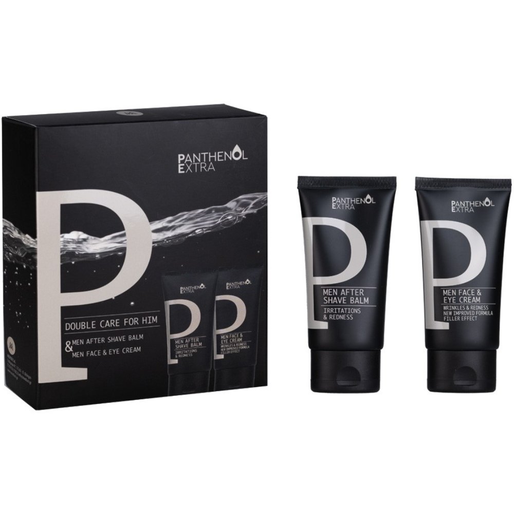 Medisei Promo Panthenol Extra Men Double Care for Him After Shave Balm 75ml & Face & Eye Cream 75ml,Ενυδατικό Βάλσαμο για Μετά το Ξύρισμα που Καταπραΰνει τους Ερεθισμούς & Μειώνει τις Κοκκινίλες & Ανδρική Αντιρυτιδική Κρέμα Προσώπου & Ματιών
