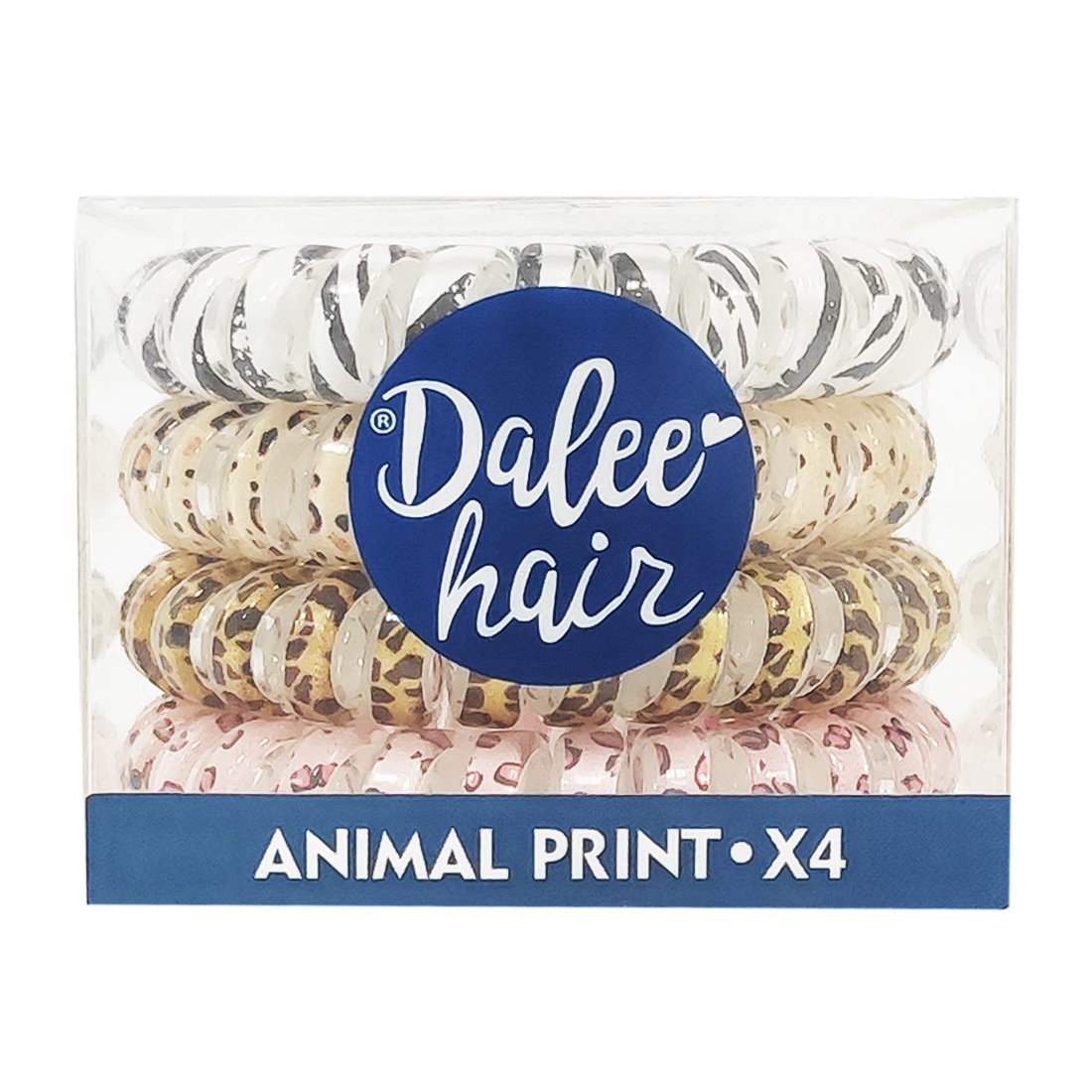 Medisei Dalee Hair Spiral Animal Print Σπιράλ Λαστιχάκια Μαλλιών 4 Τεμάχια