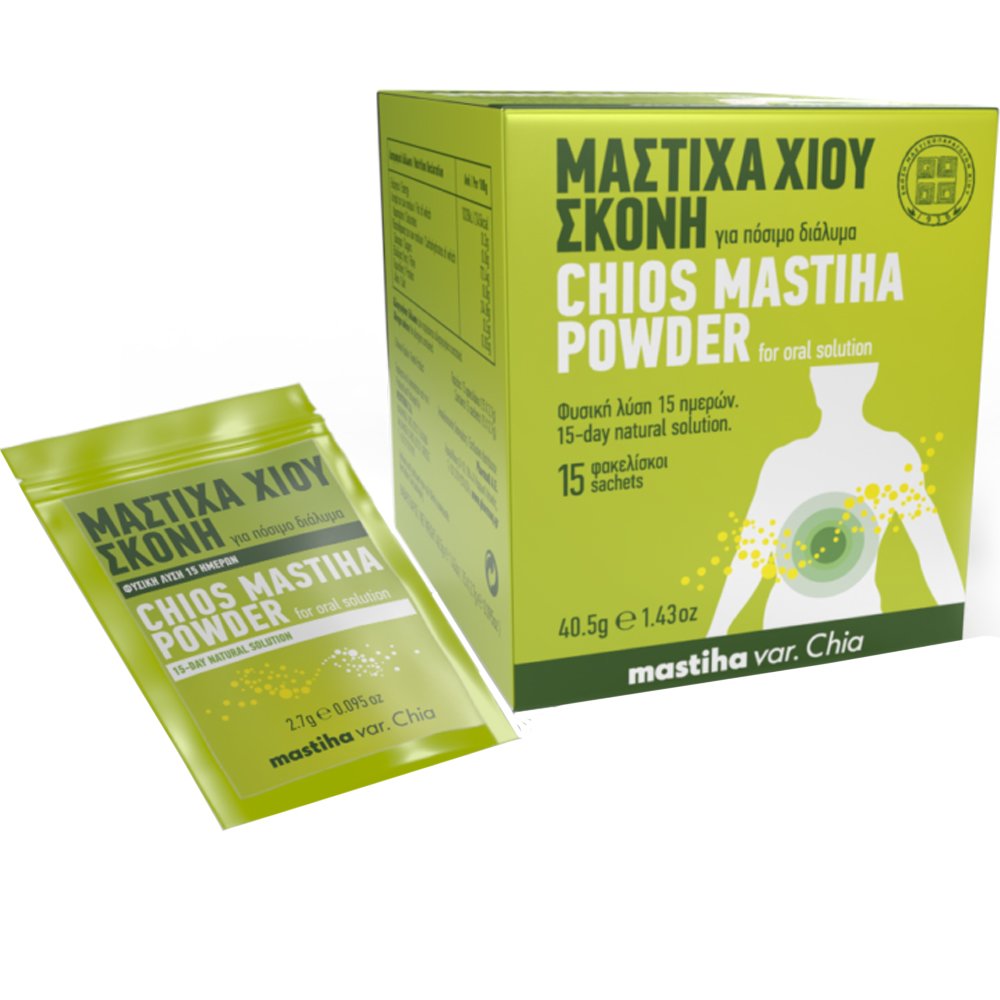 PharmaQ PharmaQ Chios Mastiha Powder Συμπλήρωμα Διατροφής με 100% Φυσική Μαστίχα Χίου για την Αντιμετώπιση του Πεπτικού & Στομαχικού Έλκους σε Σκόνη 15 Sachets