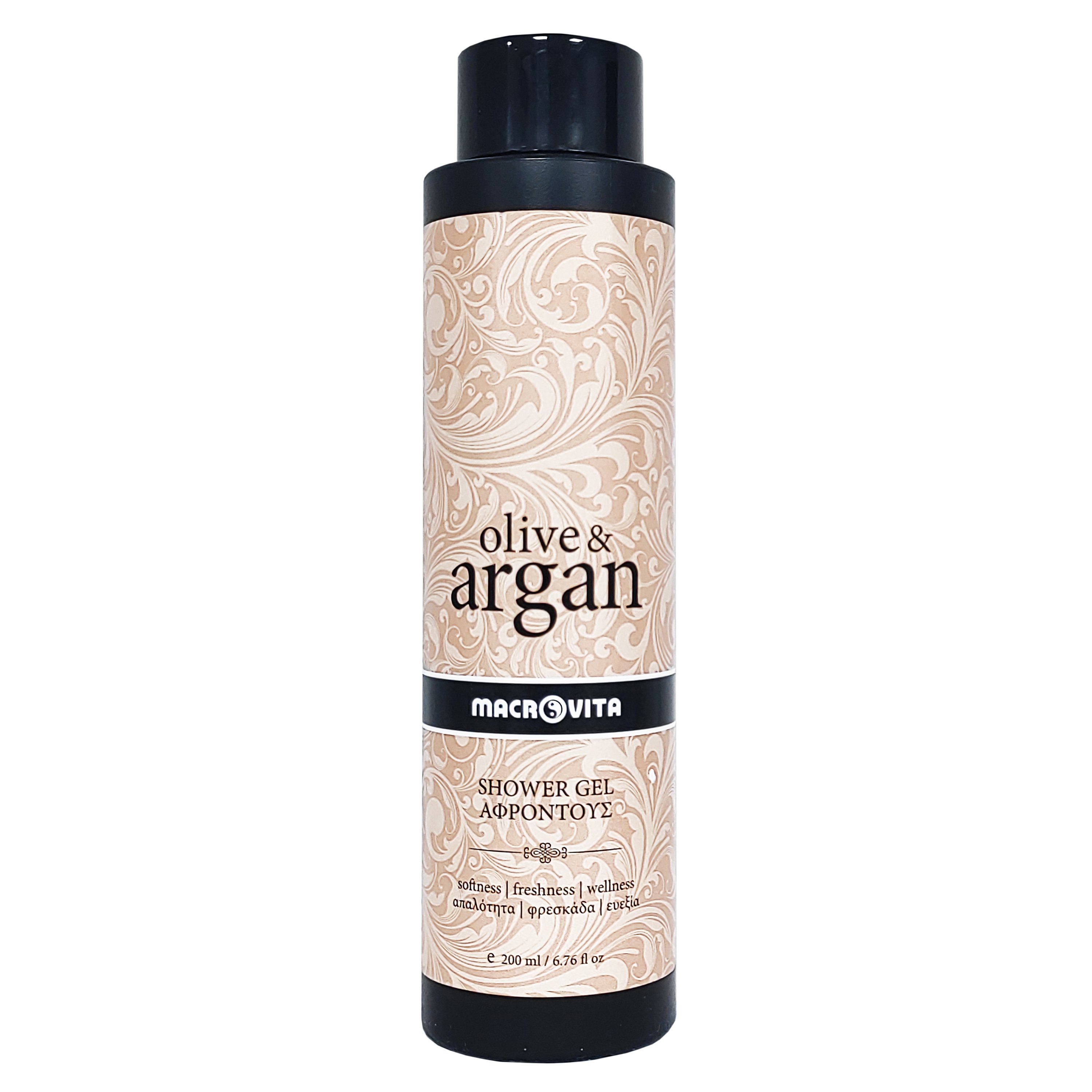 Macrovita Olive & Argan Shower Gel Απαλό Αφροντούς για Αίσθηση Φρεσκάδας & Ευεξίας 200ml