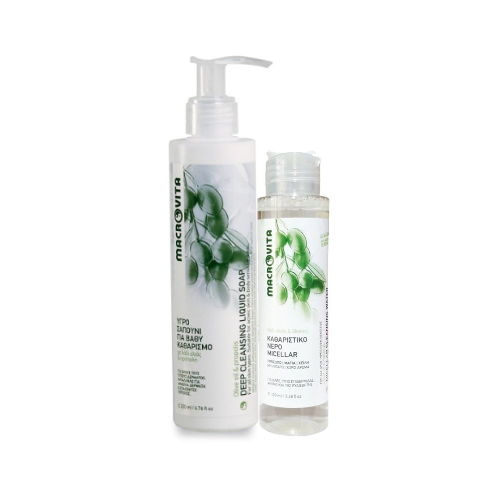 Macrovita Πακέτο Προσφοράς Deep Cleansing Liquid Soap 200ml & Δώρο Micellar Cleansing Water 100ml