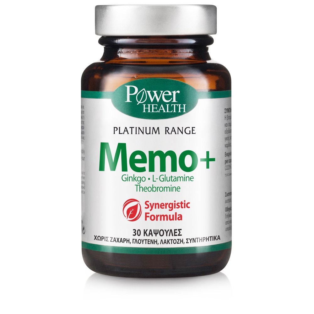 Power Health Platinum Range Memo+ Συμπλήρωμα Διατροφής για την Ενίσχυση της Μνήμης & της Πνευματικής Ενέργειας 30caps