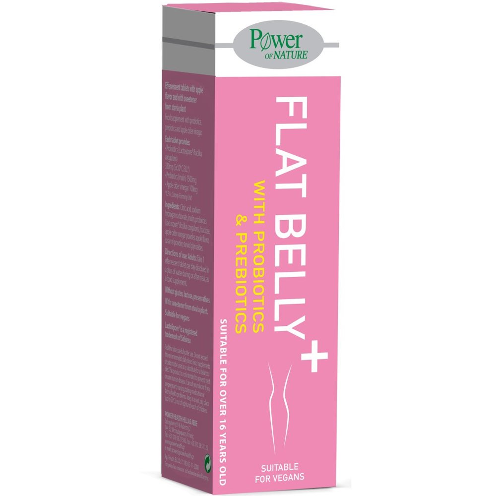 Power Health Power Health Flat Belly+ Συμπλήρωμα Διατροφής Προβιοτικών, Πρεβιοτικών & Μηλόξυδου για την Αντιμετώπιση της Κατακράτησης του Φουσκώματος & Επίπεδη Κοιλιά με Γεύση Μήλο 10 Effer.tabs