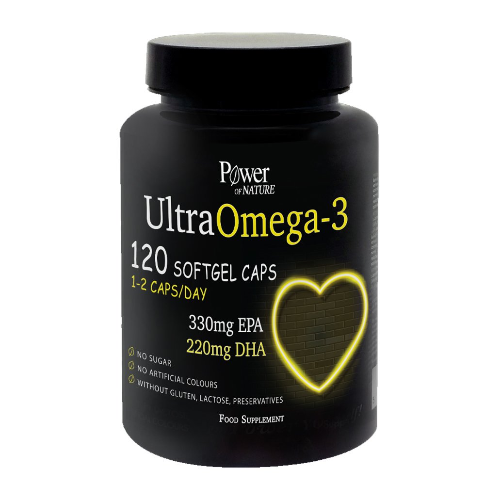 Power of Nature Ultra Omega-3 Συμπλήρωμα Διατροφής με Ιχθυέλαιο Υψηλής Καθαρότητας σε Ωμέγα 3 Λιπαρά Οξέα 120softgels