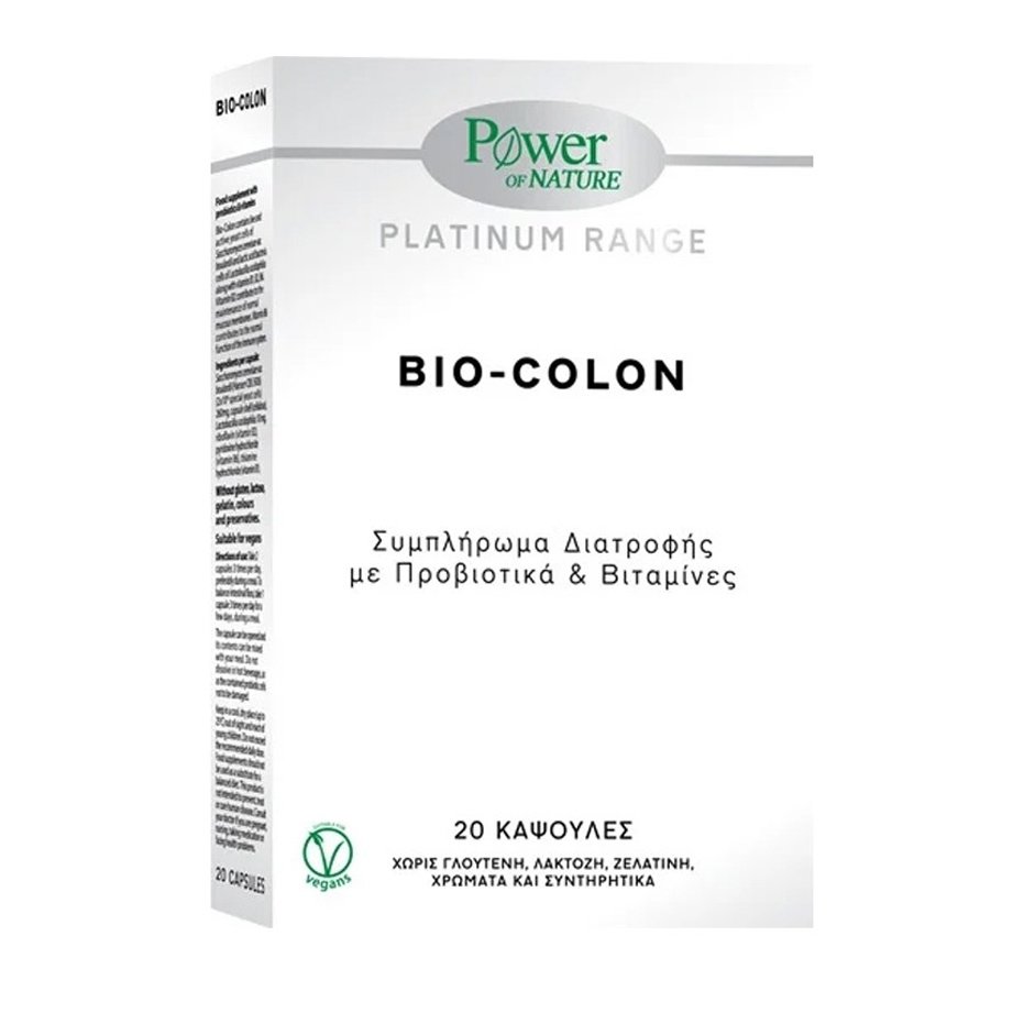 Power Health Platinum Range Bio-Colon Συμπλήρωμα Διατροφής με Προβιοτικά & Βιταμίνες 20caps