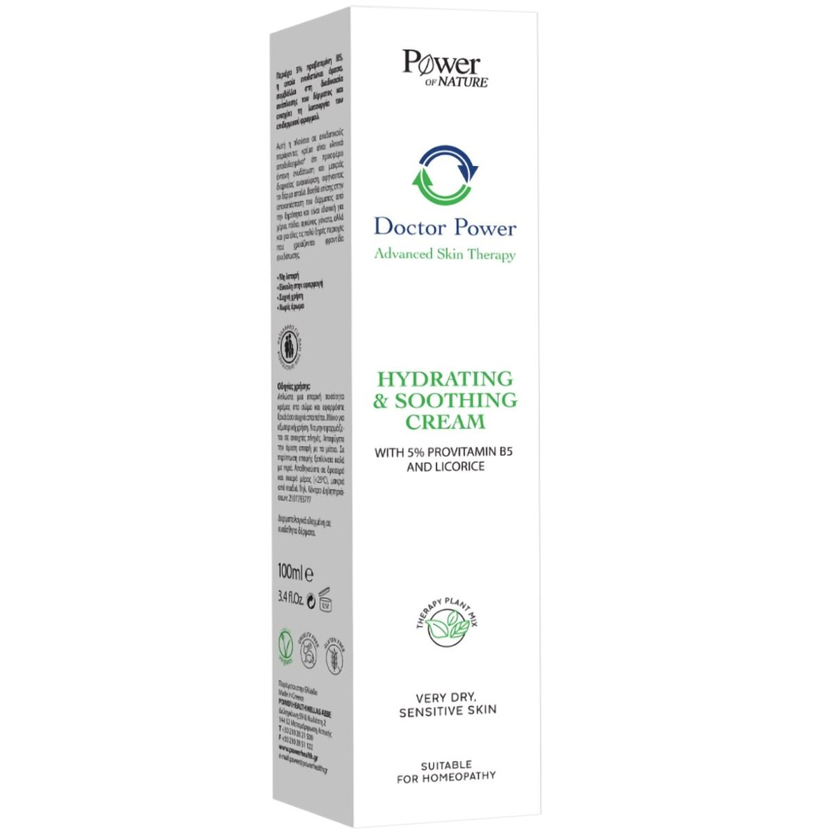 Power of Nature Doctor Power Hydrating & Soothing Cream Ενυδατική Κρέμα Σώματος για Πολύ Ξηρές, Ευαίσθητες Επιδερμίδες 100ml