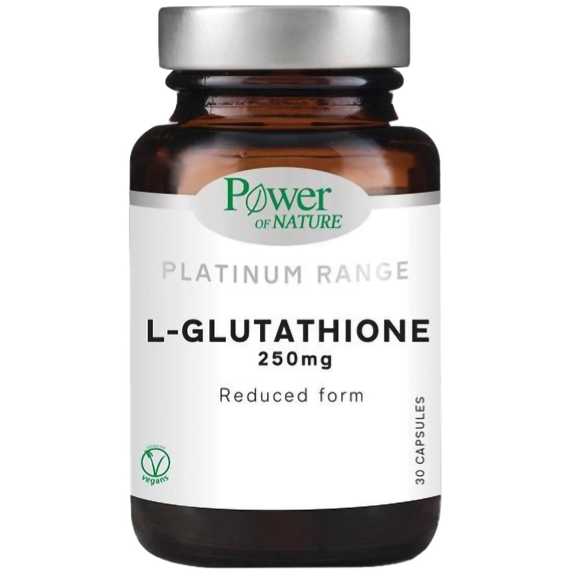 Power Health Power Health Platinum Range L-Glutathione 250mg  Συμπλήρωμα Διατροφής με Γλουταθειόνη για Τόνωση & Αντιοξειδωτική Δράση 30veg.caps