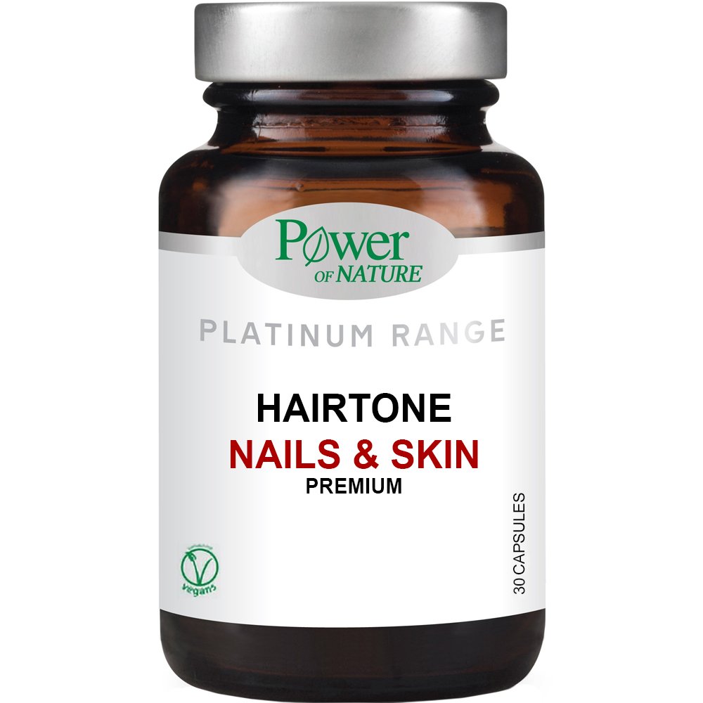 Power of Nature Platinum Range Hairtone Nails & Skin Premium Συμπλήρωμα Διατροφής για τη Διατήρηση της Φυσιολογικής Κατάστασης των Μαλλιών, Νυχιών & Δέρματος 30caps