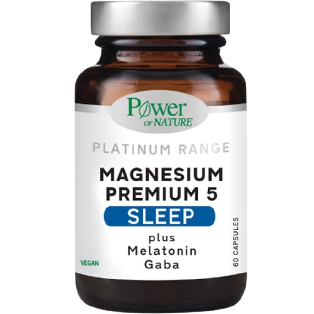 Power Health Magnesium Premium 5 Sleep Συμπλήρωμα Διατροφής 5 Διαφορετικών Μορφών Μαγνησίου με Μελατονίνη & Gaba για την Καλή Λειτουργία του Νευρικού Συστήματος, Αντιμετώπιση του Άγχους & Καλύτερο Ύπνο 60caps