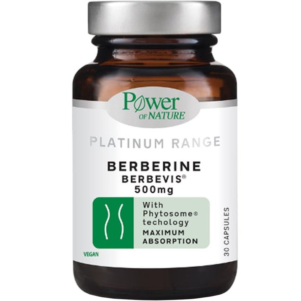 Power Health Power Health Platinum Range Berberine 500mg Συμπλήρωμα Διατροφής Φυτοσωματικού Εκχυλίσματος του Βοτάνου Berberis Aristata για Υποστήριξη της Μεταβολικής Υγείας, Βελτίωση του Λιπιδαιμικού Προφίλ & Αποδοτικότερη Διαχείριση Βάρους 30caps