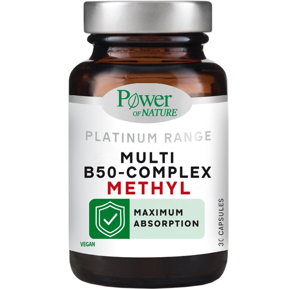 Power Health Power Health Multi Methyl B-50 Complex Συμπλήρωμα Διατροφής Συμπλέγματος Βιταμινών Β Μεθυλιωμένης Μορφής Υψηλής Απορρόφησης για την Καλή Λειτουργία του Νευρικού Συστήματος, Κατά της Κούρασης & Κόπωσης για Αυξημένη Νοητική Επίδοση 30caps