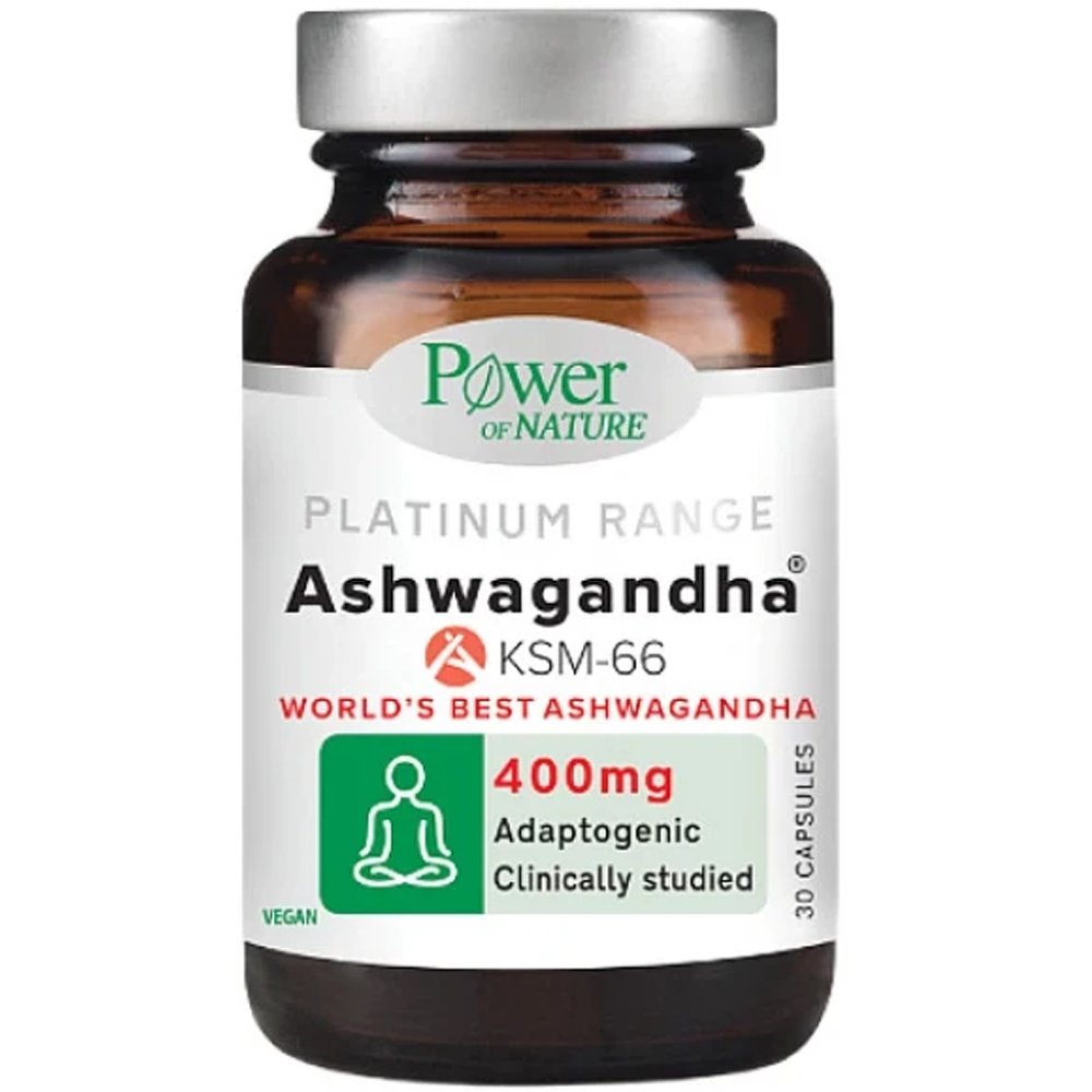 Power Health Platinum Range Ashwagandha KSM-66 Συμπλήρωμα Διατροφής Εκχυλίσματος Ρίζας Ασβαγκάντας Υψηλής Συγκέντρωσης για Αντιμετώπιση Άγχους & Στρες, Βελτίωση Ύπνου & Ενέργεια 30caps