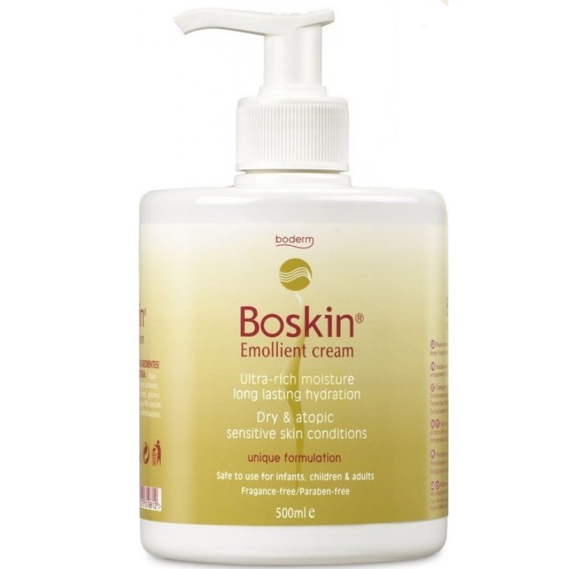 Boderm Boskin Emollient Cream Θρεπτική Κρέμα Σώματος για την Αντιμετώπιση της Έντονης Ξηροδερμίας Κατάλληλη για Βρέφη, Παιδιά & Ενήλικες, με Αντλία 500ml
