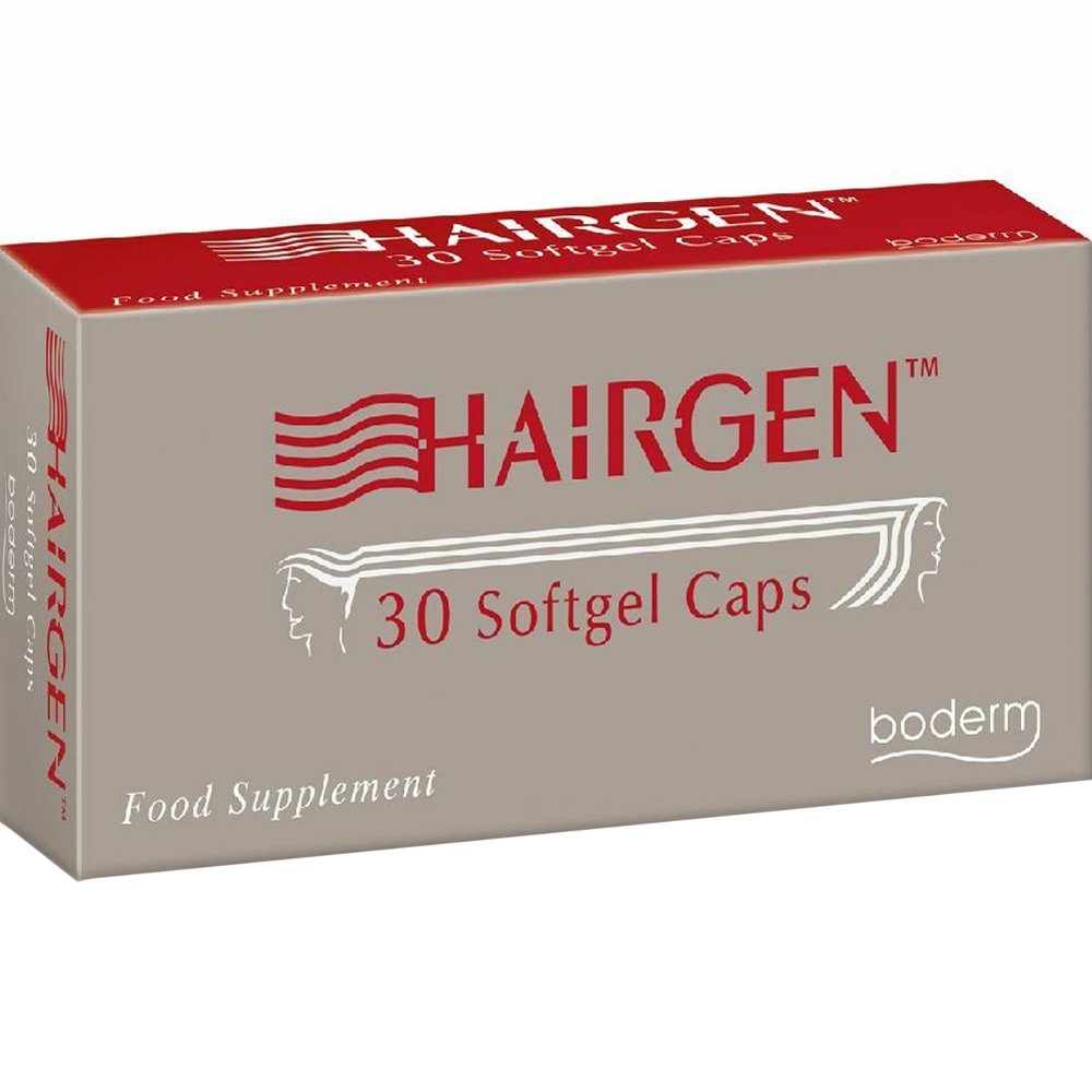 Boderm Hairgen Συμπλήρωμα Διατροφής Εκχυλίσματος Βοτάνων, Βιταμινών & Αμινοξέων για την Αντιμετώπιση της Τριχόπτωσης & την Καλή Υγεία Μαλλιών & Δέρματος 30 Softgels