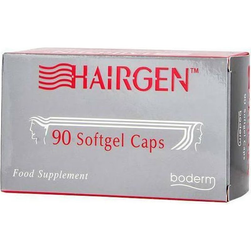 Boderm Hairgen Συμπλήρωμα Διατροφής Εκχυλίσματος Βοτάνων, Βιταμινών & Αμινοξέων για την Αντιμετώπιση της Τριχόπτωσης & την Καλή Υγεία Μαλλιών & Δέρματος 90 Softgels
