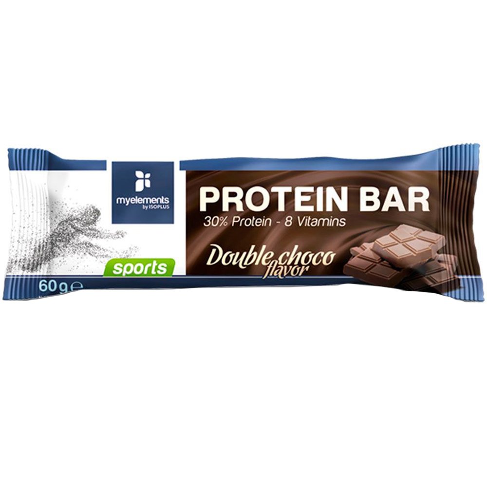 My Elements Protein Bar Μπάρα Πρωτεΐνης Εμπλουτισμένη με 8 Βιταμίνες για Μέγιστη Ενέργεια με Γεύση Διπλής Σοκολάτας 60g, 1 Τεμάχιο – Double Chocolate