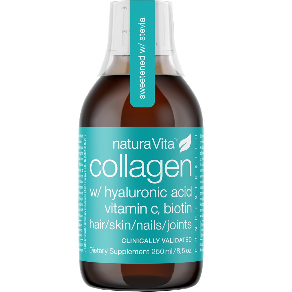 Natura Vita Collagen, Hyaluronic Acid, Vitamins & Minerals Συμπλήρωμα Διατροφής Κολλαγόνου, Υαλουρονικού Οξέος, Βιταμινών & Μετάλλων σε Πόσιμο Υγρό για την Καλή Υγεία Μαλλιών, Δέρματος, Νυχιών & Αρθρώσεων με Γεύση Μάνγκο 250ml
