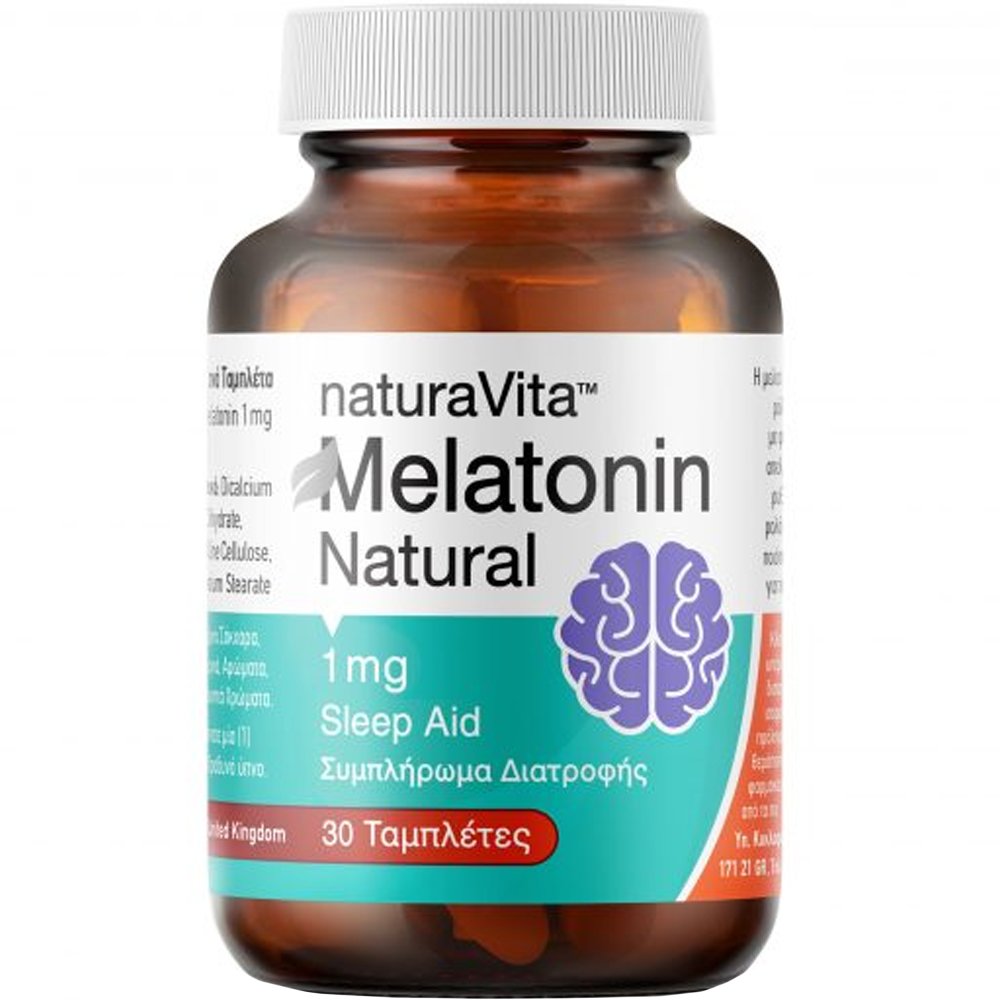 Natura Vita Melatonin Συμπλήρωμα Διατροφής με Μελατονίνη για Γρηγορότερο & Ποιοτικότερο Ύπνο 30tabs