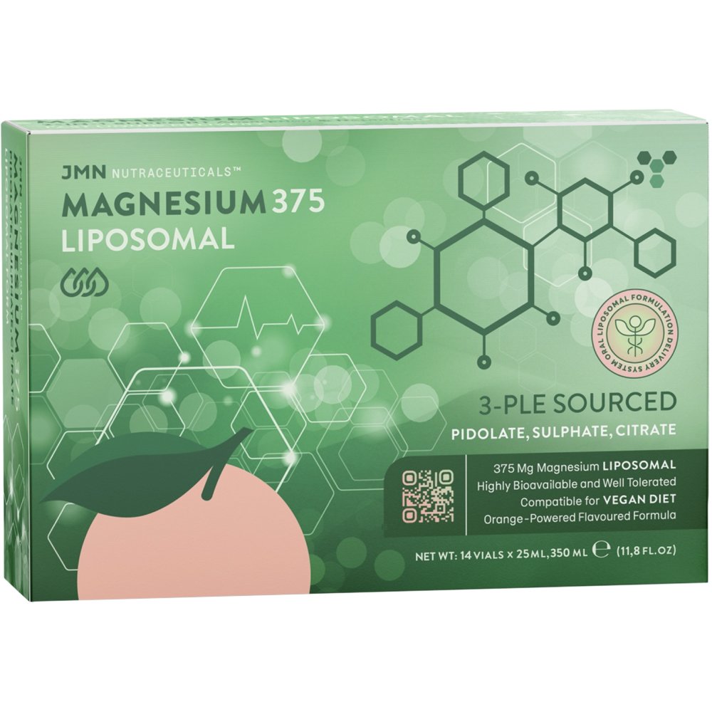 Jmn Nutraceuticals JMN Nutraceuticals Magnesium 375mg Triple Source Liposomal Συμπλήρωμα Διατροφής 3 Μορφών Μαγνησίου Λιποσωμιακής Σύνθεσης για την Καλή Λειτουργία των Μυών & του Νευρικού Συστήματος σε Πόσιμο Υγρό με Γεύση Πορτοκάλι 350ml (14vialsx25ml)