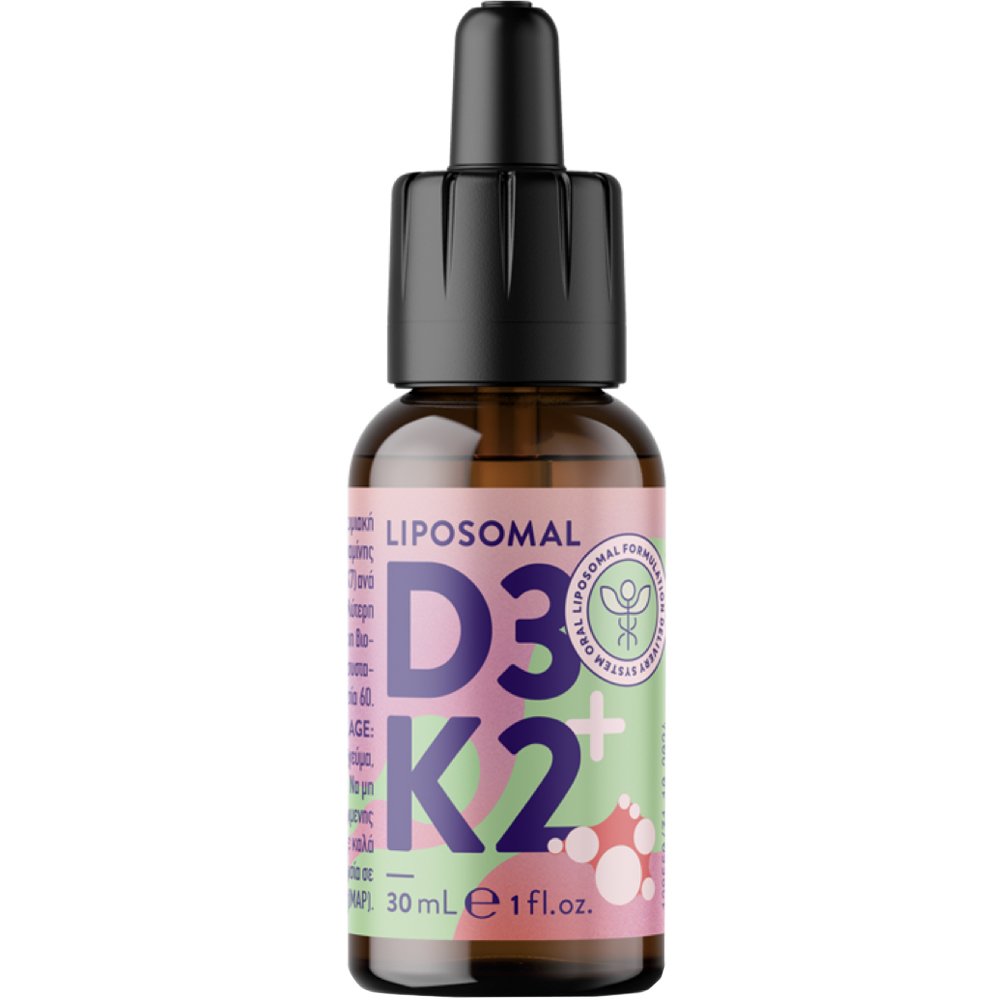 Jmn Nutraceuticals JMN Nutraceutical Liposomal Vitamin D3 200IU & K2 45μg Συμπλήρωμα Διατροφής Βιταμίνης D3 & K2 για την Καλή Υγεία των Οστών, Δοντιών, Ανοσοποιητικού & Αιμοποιητικού σε Πόσιμο Υγρό με Ευχάριστη Γεύση 30ml