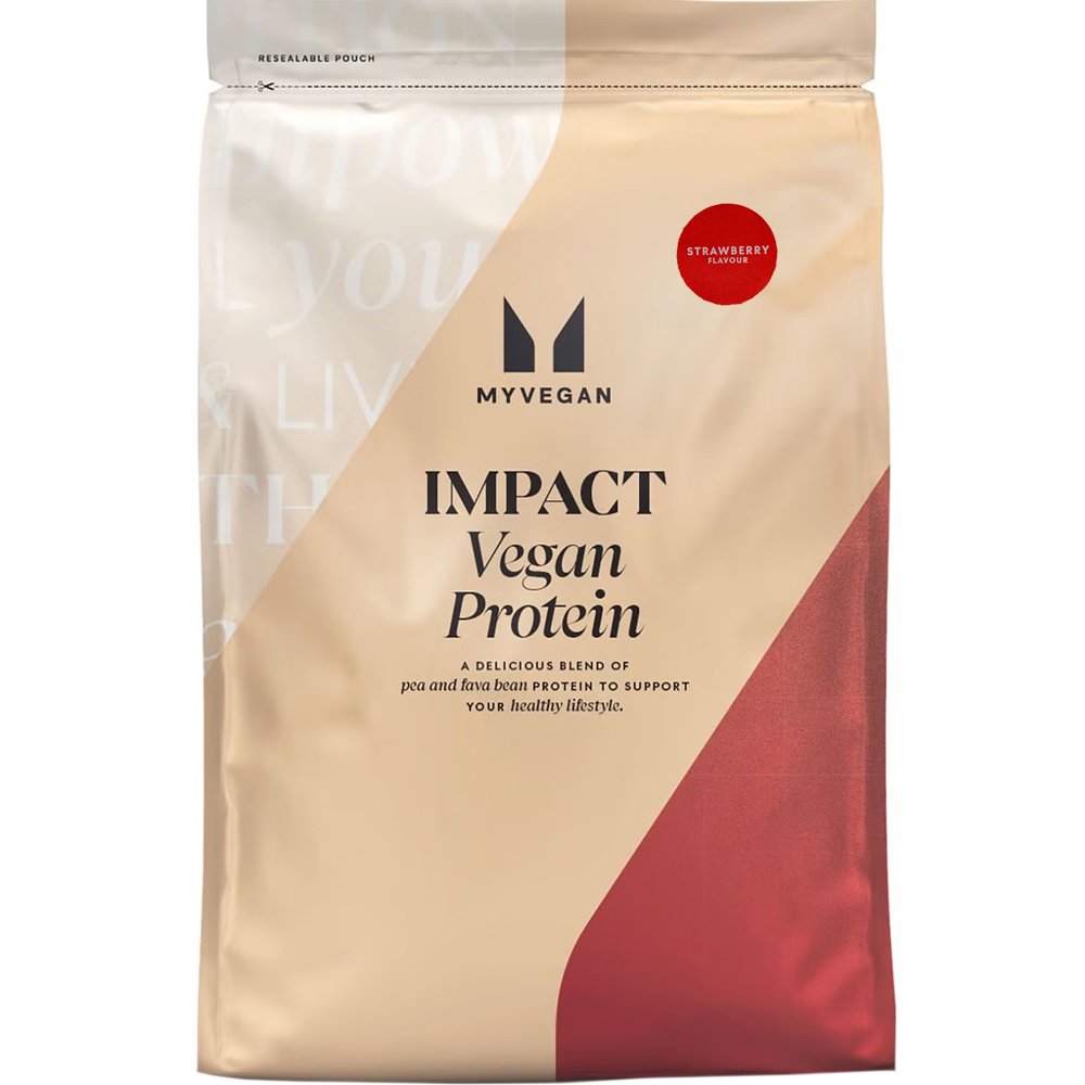 My Protein My Protein Impact Vegan Protein Συμπλήρωμα Διατροφής Πρωτεΐνης από Μπιζέλι & Φασόλια σε Σκόνη για Ανάπτυξη & Διατήρηση Μυϊκής Μάζας για Αυστηρά Χορτοφάγους με Γεύση Φράουλα 1kg - Strawberry