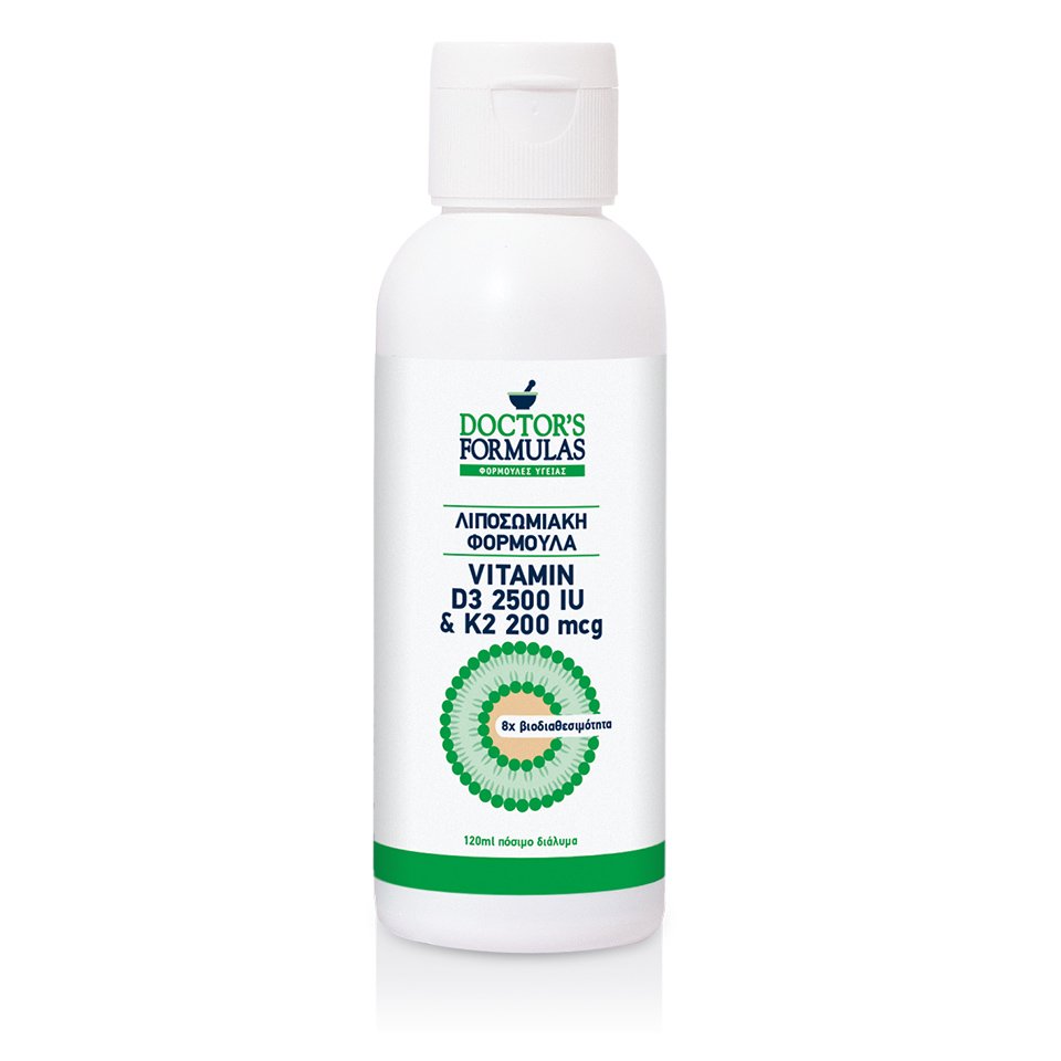 Doctor’s Formula Λιποσωμιακή Vitamin D3 2500 IU & K2 200 mcg Φόρμουλα Για την Υγεία των Οστών 120 ml