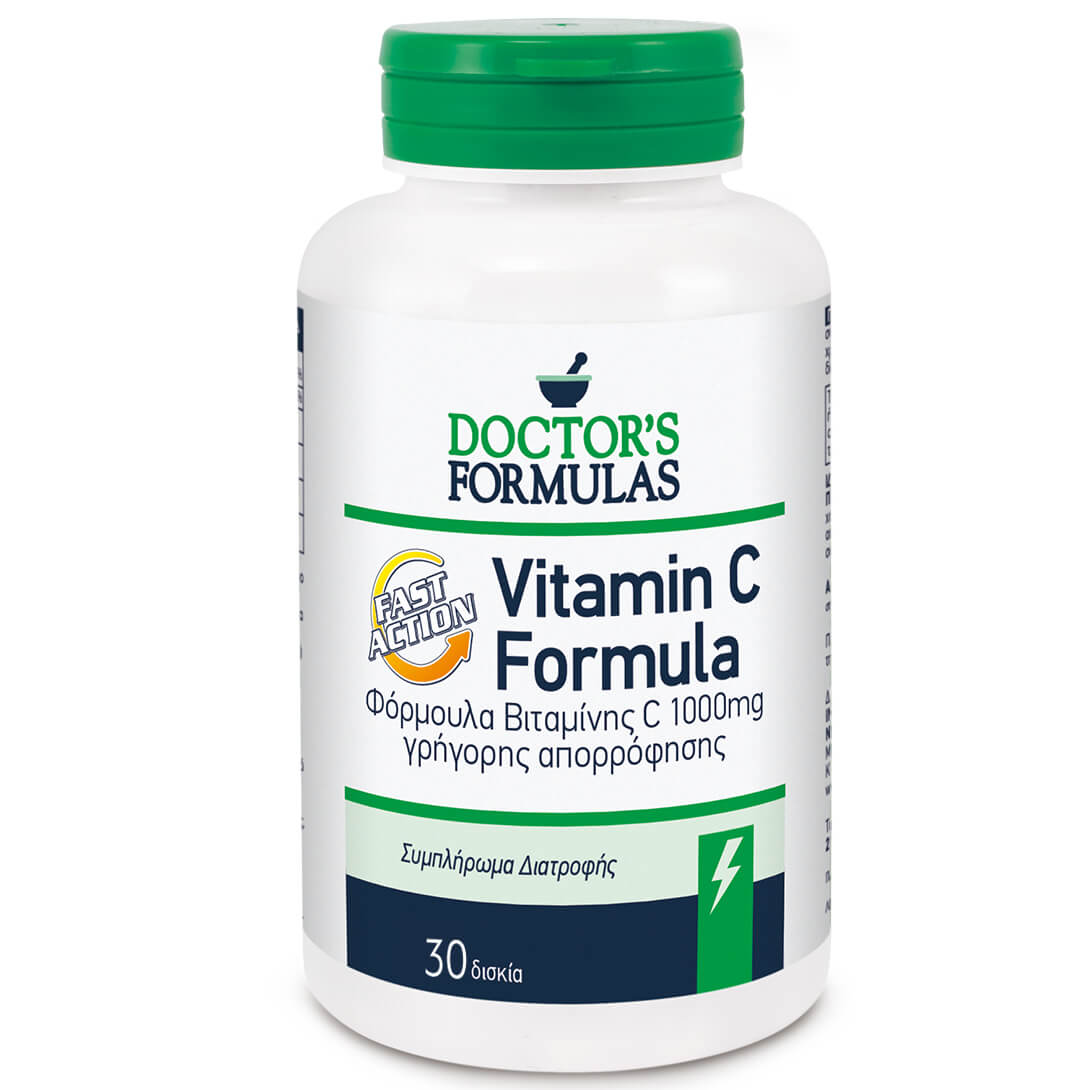 Doctor’s Formulas Vitamin C 1000mg Formula Fast Action Συμπλήρωμα Διατροφής Βιταμίνης C Γρήγορης Απορρόφησης 30 Δισκία