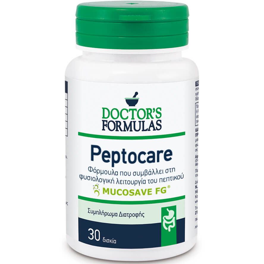 Doctors Formula Peptocare Συμπλήρωμα Διατροφής, Φόρμουλα που Συμβάλλει στη Φυσιολογική Λειτουργία του Πεπτικού Συστήματος 30tab