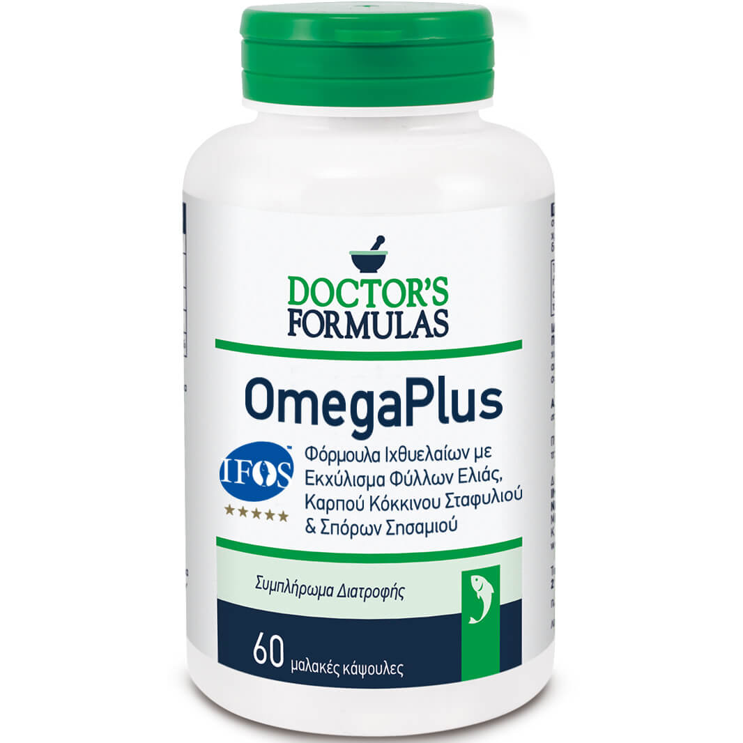 Doctor’s Formulas OmegaPlus Συμπλήρωμα Διατροφής, Φόρμουλα Ιχθυελαίων με Ελαιοευρωπαίνη & Εκχύλισμα Κόκκινου Σταφυλιού 60caps