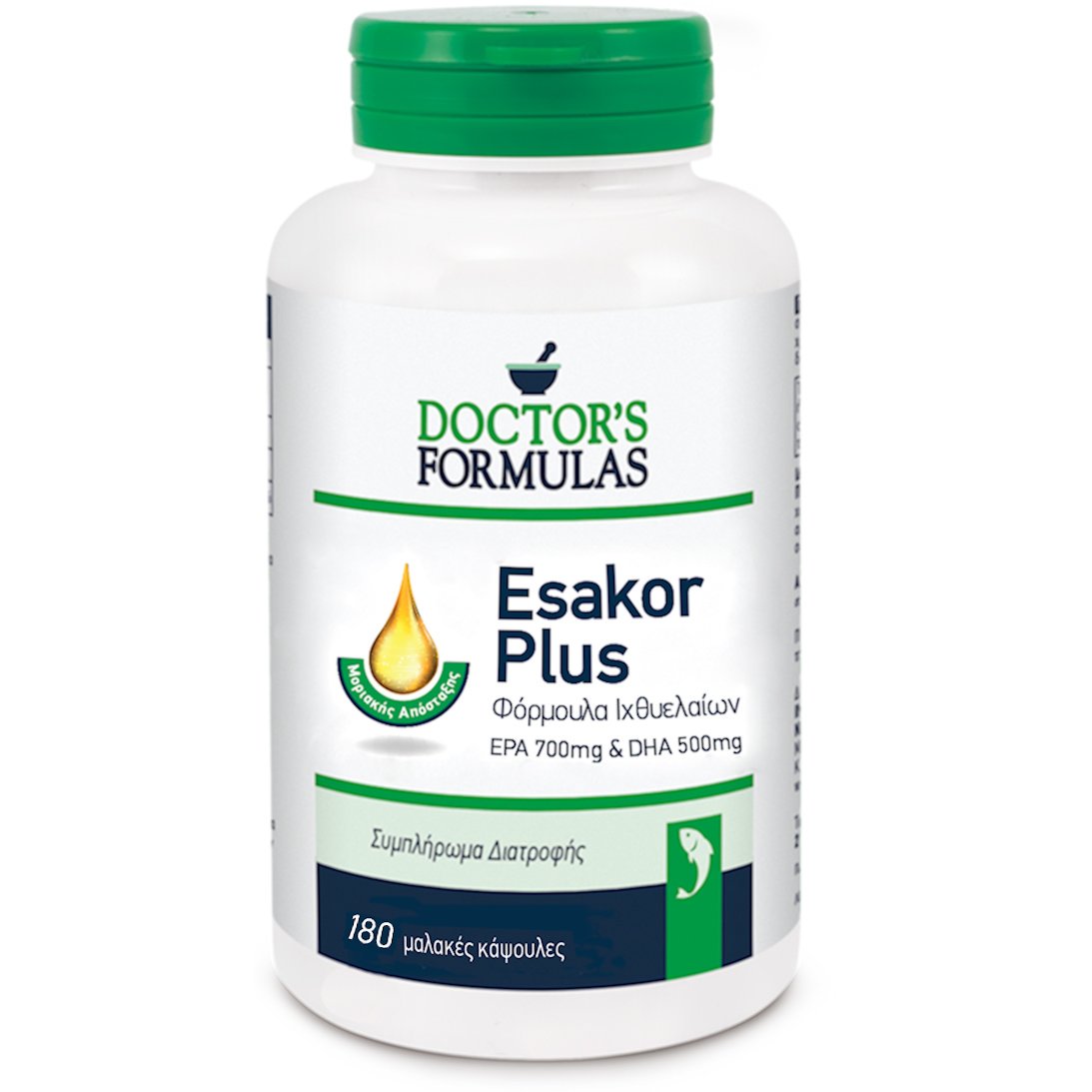 Doctor’s Formulas Esakor Plus EPA 700mg & DHA 500mg Συμπλήρωμα Διατροφής για τη Φυσιολογική Λειτουργία του Εγκεφάλου 180SoftCaps