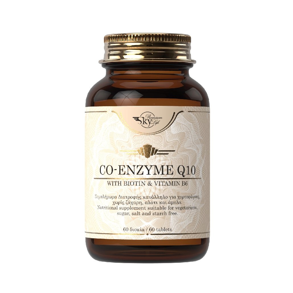 Sky Premium Life Co-Enzyme Q10 30mg Συμπλήρωμα Διατροφής Υψηλής Ποιότητας με Συνένζυμο Q10 με Βιταμίνη Β6 & Βιοτίνη 60Veg.Tabs